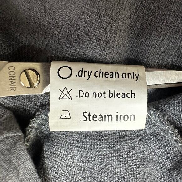 ANRABESS Cropped Linen Blend Top Blue Gray Button Up Collared Lagenlook 2XL - Picture 6 of 6